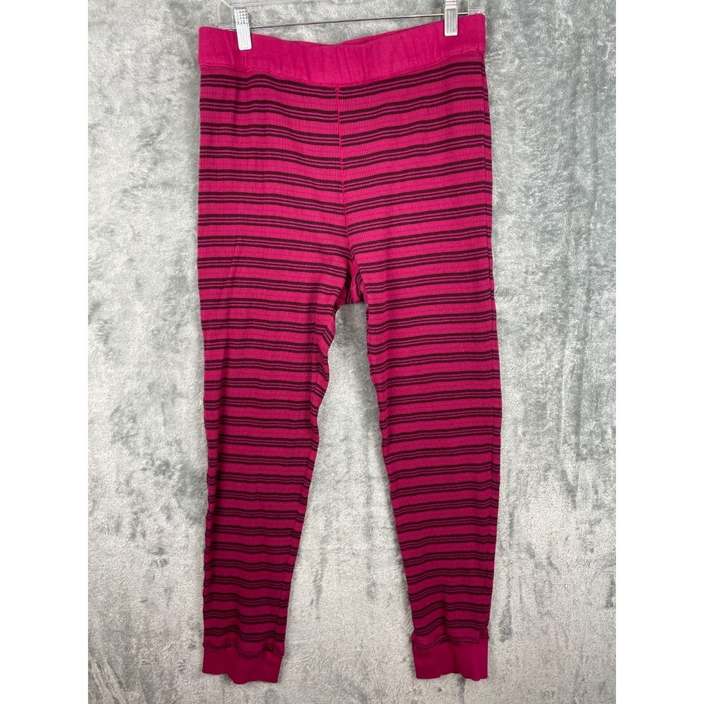 Sundance Pajama‎ Bottom Pants Women Medium Fuschia Striped Thermal Leisure Boho